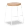 LEVEL Hugo Low Stool - White - Natural - Round