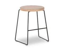 LEVEL Hugo Low Stool - Black - Natural - Round