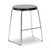 LEVEL Hugo Low Stool - Chrome - Black - Round