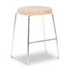 LEVEL Hugo Low Stool - Chrome - Natural - Round