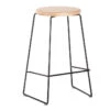 LEVEL Hugo Stool - Black - Natural - Round