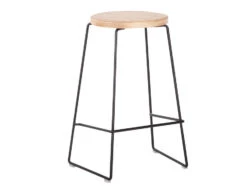 LEVEL Hugo Stool - Black - Natural - Round