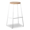 LEVEL Hugo Stool - White - Natural - Round