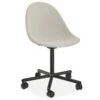 LEVEL Pebble Fabric Light Grey Upholstered Chair - Swivel Base W Castors - Black