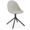 LEVEL Pebble Fabric Light Grey Upholstered Chair - Swivel Base - Black