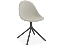 LEVEL Pebble Fabric Light Grey Upholstered Chair - Pyramid Fixed Base With Castors - Black -Level Furniture Outlet Store light grey fabric swivel pebble MAIN d2c2b85e ccdb 4cc8 b0ee 0d1dbb47799c