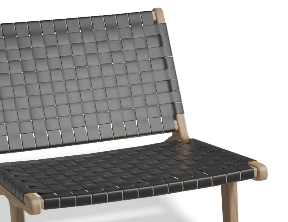 LEVEL Brooklyn Lounge Chair - Woven Black Seat / Natural Frame 4 LEVEL Brooklyn Lounge Chair - Woven Black Seat / Natural Frame - Image 4