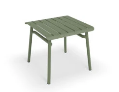 LEVEL Roku Outdoor Low Stool Footrest In Matt Eucalyptus Green