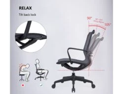 LEVEL Lunar Low Back Office Chair - Black Frame - Black Mesh -Level Furniture Outlet Store lunar grey office chair 22