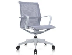 LEVEL Lunar Low Back Office Chair - Light Grey Frame - Light Grey Mesh