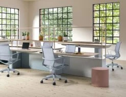 LEVEL Lunar Low Back Office Chair - Light Grey Frame - Light Grey Mesh -Level Furniture Outlet Store lunar grey office chair 7