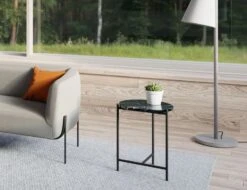 LEVEL Nexus Marble Side Table - Black Marquina -Level Furniture Outlet Store marble black side table