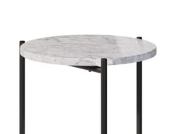 LEVEL Nexus Marble Side Table - White Carrara -Level Furniture Outlet Store marble table black legs