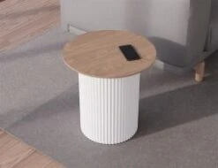 LEVEL Mimi Side Table - White - Natural -Level Furniture Outlet Store mimi lifestyle white base side phone 83a8133f fd2a 434c 84fc 2a849879463a