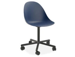 LEVEL Pebble Chair Navy Blue With Shell Seat - Sled Stackable Base - Black 17 LEVEL Pebble Chair Navy Blue With Shell Seat - Sled Stackable Base - Black -Level Furniture Outlet Store navy swivel castor pebble MAIN