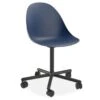 LEVEL Pebble Chair Navy Blue With Shell Seat - Swivel Base W Castors - Black