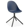 LEVEL Pebble Chair Navy Blue With Shell Seat - Swivel Base - Black