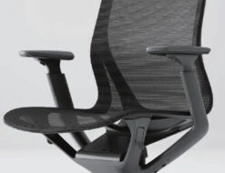 LEVEL Gravity Ergonomic Office Chair - Charcoal Frame - Charcoal Mesh -Level Furniture Outlet Store office chair closeup