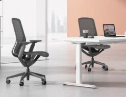 LEVEL Gravity Ergonomic Office Chair - Charcoal Frame - Charcoal Mesh -Level Furniture Outlet Store office chair with desk