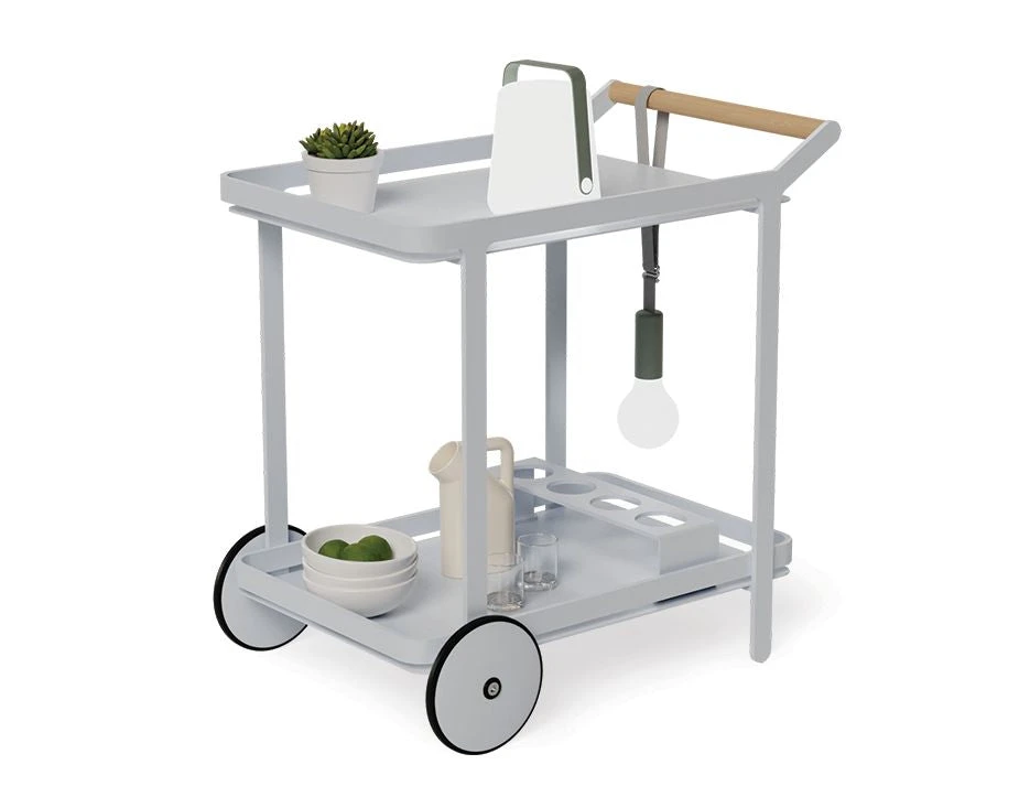 LEVEL Imola Outdoor Bar Cart - Matt Silver Grey 1 LEVEL Imola Outdoor Bar Cart - Matt Silver Grey