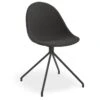LEVEL Pebble Anthracite Fabric Upholstered Chair - Pyramid Fixed Base - Black
