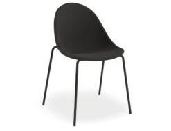 LEVEL Pebble Anthracite Fabric Upholstered Chair - 4 Post - Black