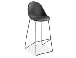 LEVEL Pebble Stool Black Upholstered Vintage Seat -Level Furniture Outlet Store pebble bar stool black leather 1 d7bf8a7c d295 4854 993e e47ebb1e89bf