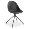 LEVEL Pebble Chair Black Upholstered Vintage Seat - Pyramid Fixed Base - Black