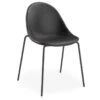 LEVEL Pebble Chair Black Upholstered Vintage Seat - 4 Post Base - Black