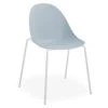 LEVEL Pebble Chair Pale Blue With Shell Seat - 4 Post Stackable Base - White
