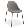 LEVEL Pebble Fabric Dark Grey Upholstered Chair - 4 Post - Black