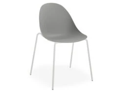 LEVEL Pebble Chair Grey With Shell Seat - 4 Post Stackable Base - Black 18 LEVEL Pebble Chair Grey With Shell Seat - 4 Post Stackable Base - Black -Level Furniture Outlet Store pebble grey 4 pole white base 1 BlackFeet