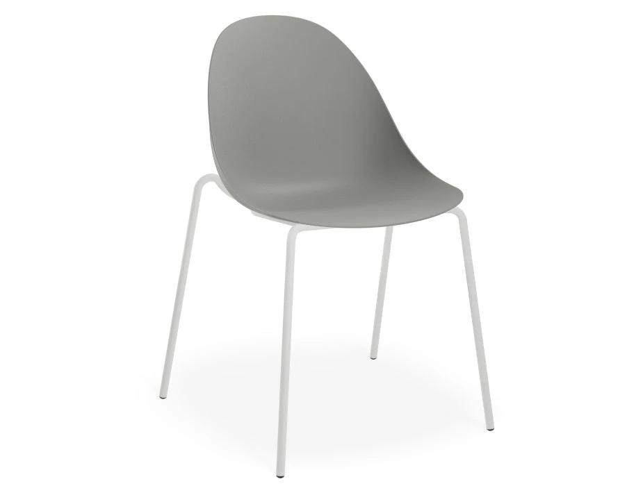LEVEL Pebble Chair Grey With Shell Seat - 4 Post Stackable Base - Black 9 LEVEL Pebble Chair Grey With Shell Seat - 4 Post Stackable Base - Black - Image 9