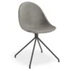 LEVEL Pebble Chair Grey Upholstered Vintage Seat - Pyramid Fixed Base - Black