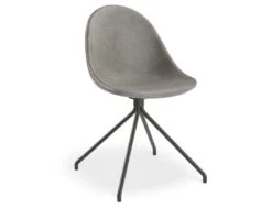 LEVEL Pebble Chair Grey Upholstered Vintage Seat - Swivel Base W Castors - Black -Level Furniture Outlet Store pebble grey leather 1 shinier darker a1ce4a35 5e37 4958 94d7 9b23293e5769