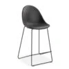 LEVEL Pebble Stool Black Upholstered Vintage Seat