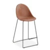 LEVEL Pebble Stool Brown Upholstered Vintage Seat