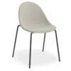 LEVEL Pebble Fabric Light Grey Upholstered Chair - 4 Post - Black