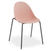 LEVEL Pebble Chair Soft Pink With Shell Seat - 4 Post Stackable - Black