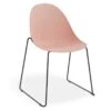 LEVEL Pebble Chair Soft Pink With Shell Seat - Sled Stackable Base - Black