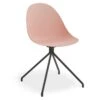 LEVEL Pebble Chair Soft Pink With Shell Seat - Pyramid Fixed Base - Black
