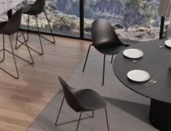 LEVEL Pebble Black Stool Shell Seat -Level Furniture Outlet Store pebble rail 4pole chairs stools black dining setting 2 f6528be8 e2c9 4cac 9d5d 86aa54e15899