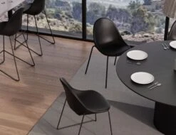 LEVEL Pebble Chair Black Upholstered Vintage Seat - Swivel Base With Castors - Black -Level Furniture Outlet Store pebble rail 4pole chairs stools black leather dining setting 2 e99bae5f 9d44 4646 ac33 1f5fb38d398d