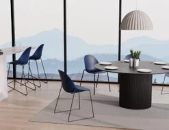 LEVEL Pebble Chair Navy Blue With Shell Seat - Swivel Base W Castors - Black -Level Furniture Outlet Store pebble rail 4pole chairs stools navy dining setting 0f38319a 4305 46a4 bbe8 be72799048c6