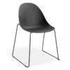 LEVEL Pebble Chair Black With Shell Seat - Sled Stackable Base