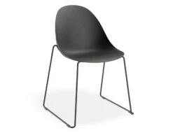 LEVEL Pebble Chair Black With Shell Seat - Sled Stackable Base