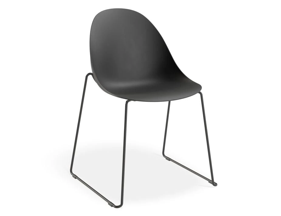 LEVEL Pebble Chair Black With Shell Seat - Pyramid Fixed Base 5 LEVEL Pebble Chair Black With Shell Seat - Pyramid Fixed Base - Image 5