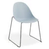 LEVEL Pebble Chair Pale Blue With Shell Seat - Sled Stackable Base - Black