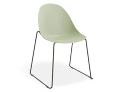 LEVEL Pebble Chair Mint Green With Shell Seat - 4 Post Stackable Base - Black -Level Furniture Outlet Store pebble rail chair green MAIN