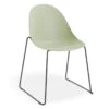 LEVEL Pebble Chair Mint Green With Shell Seat - Sled Stackable Base - Black